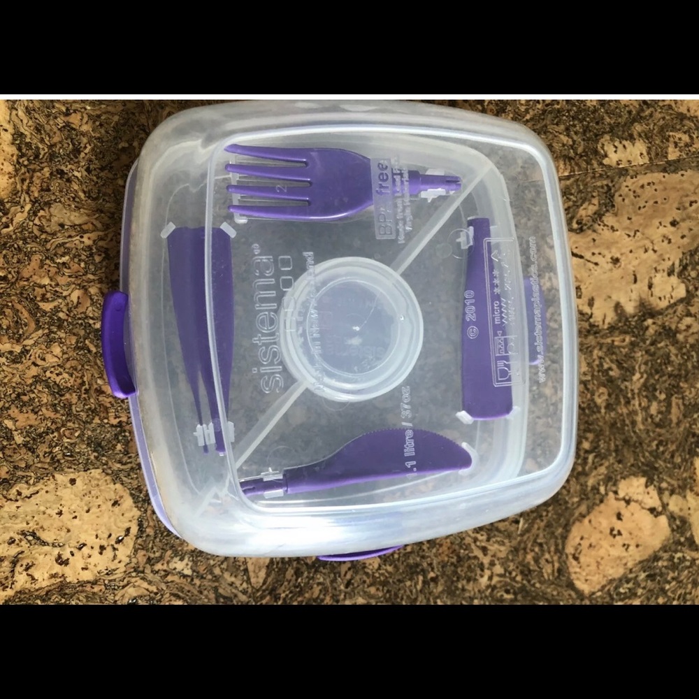 NEW Sistema To Go Lunch Salad Bowl 37oz with fork